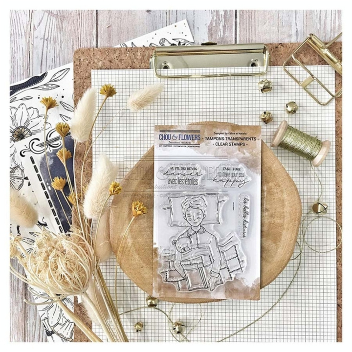Tampons transparents Le rêveur 4 pcs - Chou & Flowers - Rougier et Plé