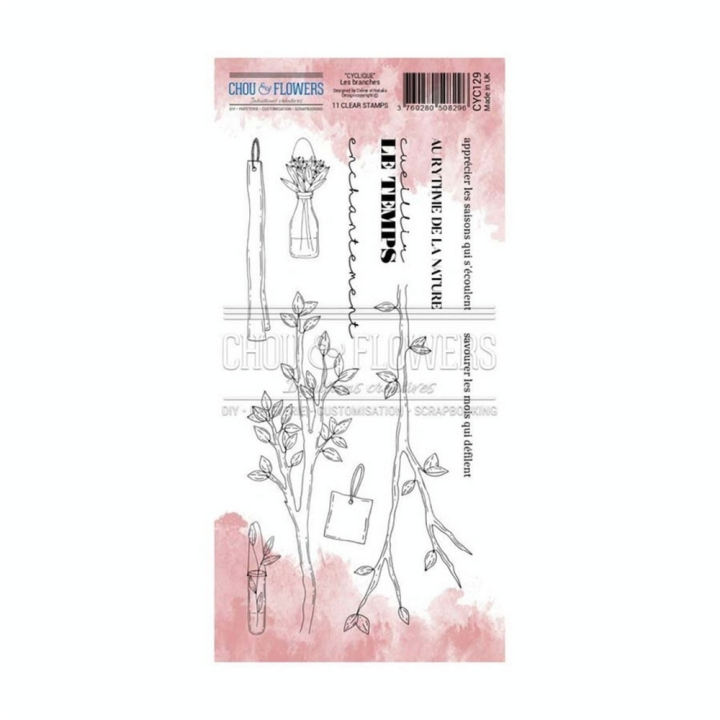 Tampons transparents Les branches 11 pcs - Chou & Flowers - Rougier et Plé