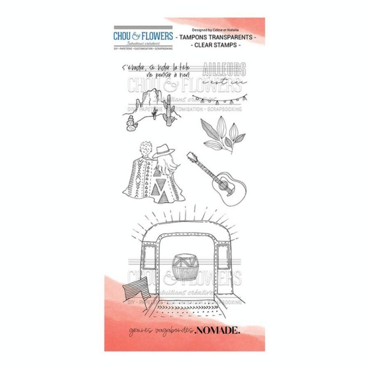 Tampons transparents Mots Victoria street 21 pcs - Chou & Flowers - Rougier et Plé