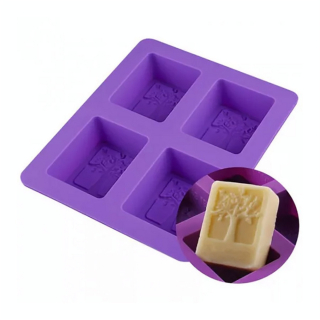 Moule à savon en silicone 4 cavités Arbre - My Cosmetik - Rougier et Plé