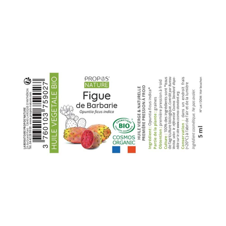 Huile végétale Figue de barbarie Bio 5 ml - Joli'Essence - Rougier et Plé