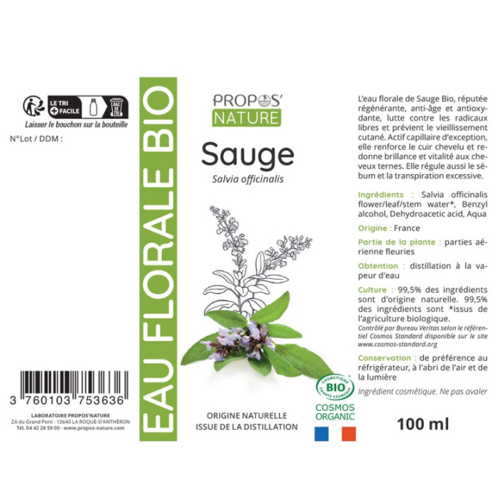 Hydrolat Sauge Bio 100 ml - Joli'Essence - Rougier et Plé