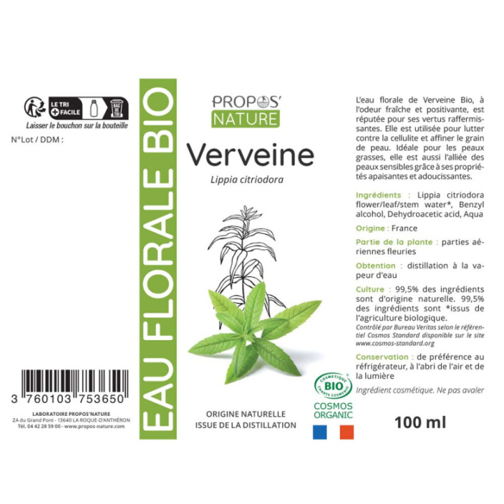Hydrolat Verveine Bio 100 ml - Joli'Essence - Rougier et Plé