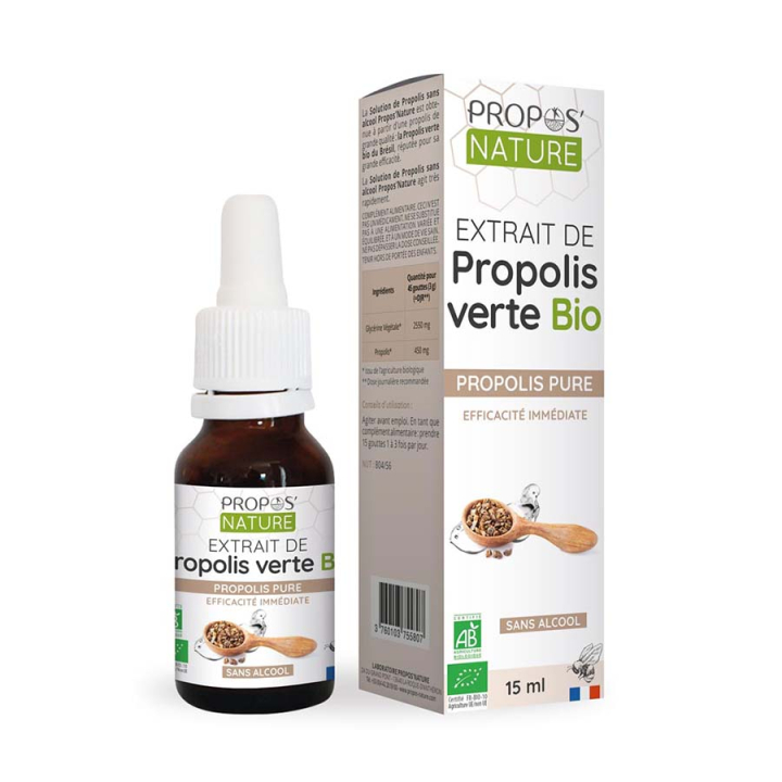 Extrait de Propolis verte alimentaire sans alcool 15 ml - Joli'Essence - Rougier et Plé