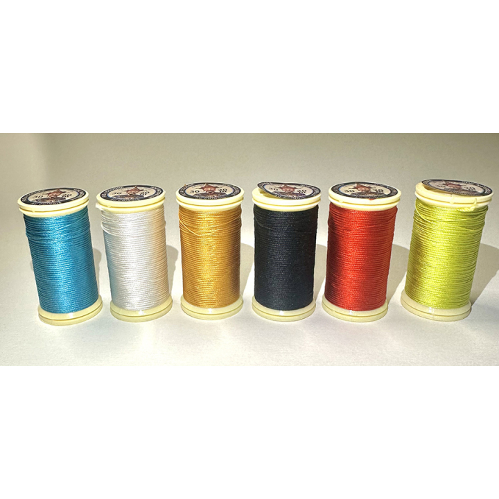 Bobine de Fil de soie 6 pcs assorties - Apg reliure - Rougier et Plé