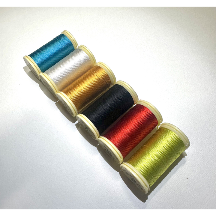 Bobine de Fil de soie 6 pcs assorties - Apg reliure - Rougier et Plé