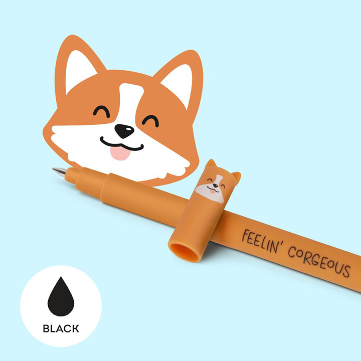 Stylo Gel Effaçable Corgi Encre Noire - Legami - Rougier et Plé