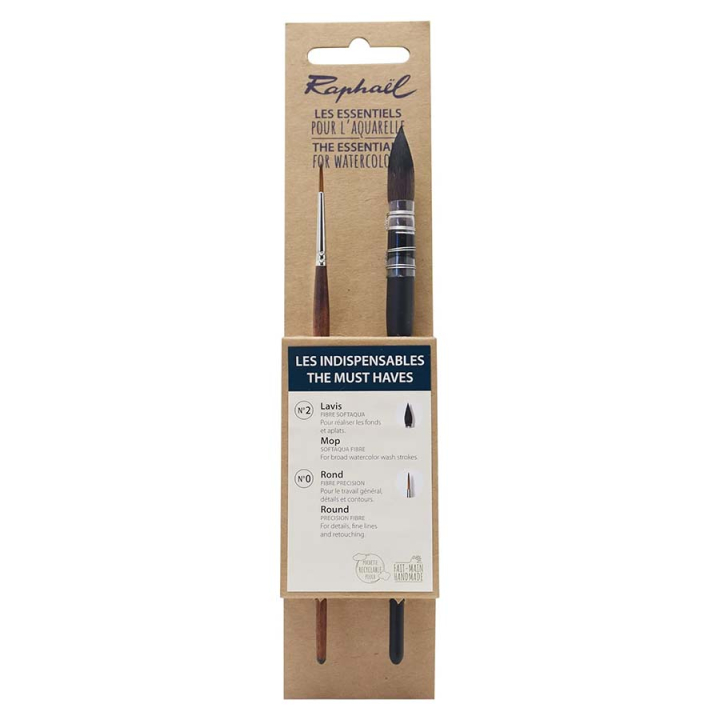 Pinceaux aquarelle Set Les indispensables 2 pcs - Raphaël - Rougier et Plé