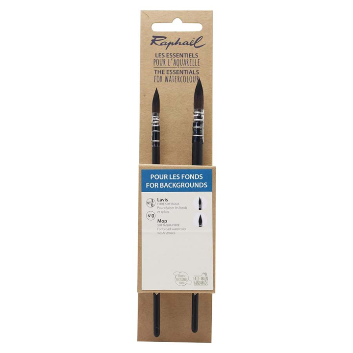 Pinceaux aquarelle Set Les Fonds 2 pcs Lavis - Raphaël - Rougier et Plé