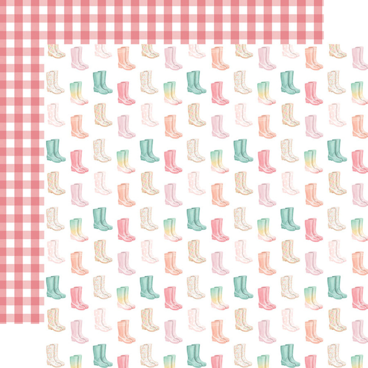 Here Comes Spring Papier imprimé Garden Boots - Echo Park - Rougier et Plé