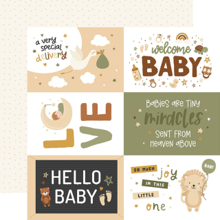 Special Delivery Baby Papier imprimé 6x4 Journaling Cards - Echo Park - Rougier et Plé