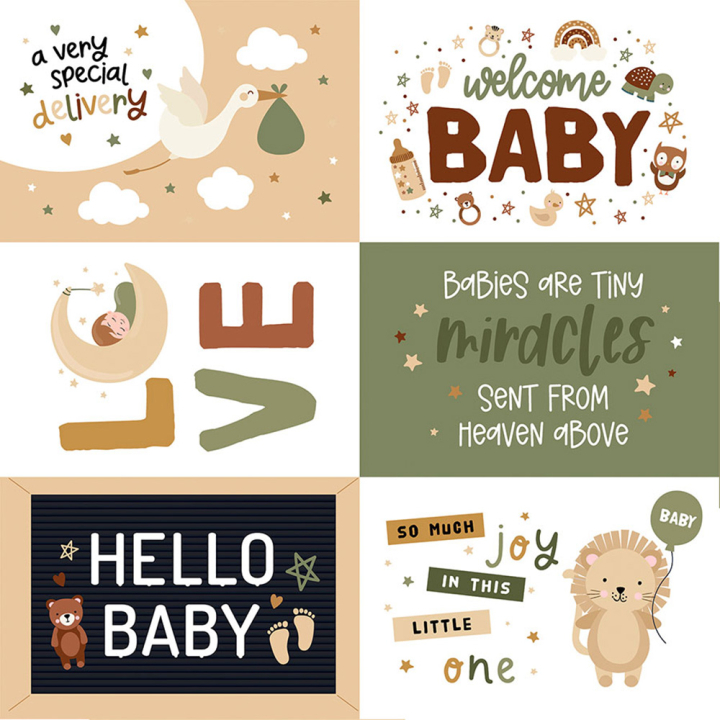 Special Delivery Baby Papier imprimé 6x4 Journaling Cards - Echo Park - Rougier et Plé