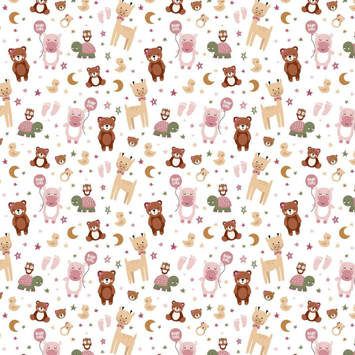 Special Delivery Baby Girl Papier imprimé Baby Girl's Animals - Echo Park - Rougier et Plé