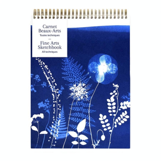 Carnet Beaux-arts Spirale haut Cyanotype A4 21 x 29,7 cm 40 feuilles Blanc - Clairefontaine - Rougier et Plé