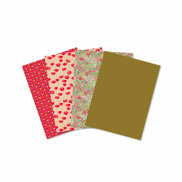 Papier Mix & Patch 30 x 40 cm 4 pcs L'amour est dans le pré - Décopatch - Rougier et Plé