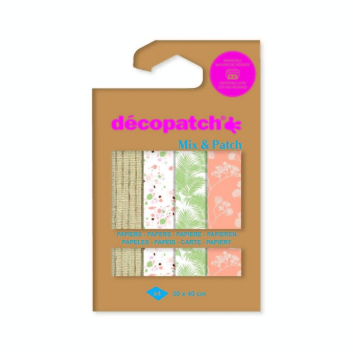 Papier Mix & Patch 30 x 40 cm 4 pcs Terracotta - Décopatch - Rougier et Plé