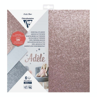 Papier Pailleté Adhésif 250 g 5 pcs 30,5 x 30,5 cm - Clairefontaine - Rougier et Plé