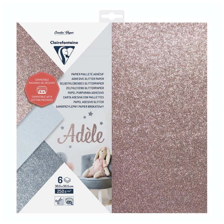 Papier Pailleté Adhésif 250 g 5 pcs 30,5 x 30,5 cm - Clairefontaine - Rougier et Plé
