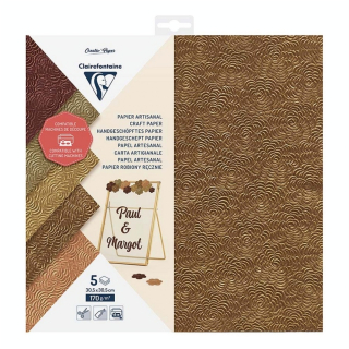 Papier Artisanal 170 g 30,5 x 30,5 cm 5 pcs - Clairefontaine - Rougier et Plé