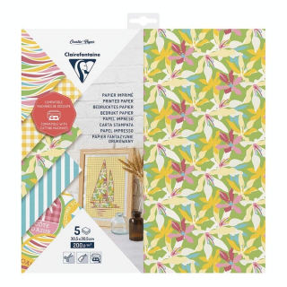 Papier Imprimé 200 g 30,5 x 30,5 cm 5 pcs - Clairefontaine - Rougier et Plé