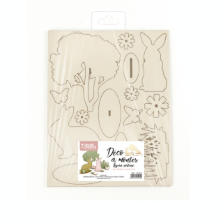 Décor Lapin nature en bois à monter 175 x 225 mm - Graine Créative - Rougier et Plé