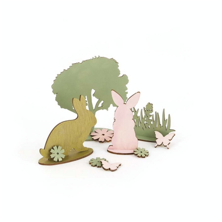 Décor Lapin nature en bois à monter 175 x 225 mm - Graine Créative - Rougier et Plé