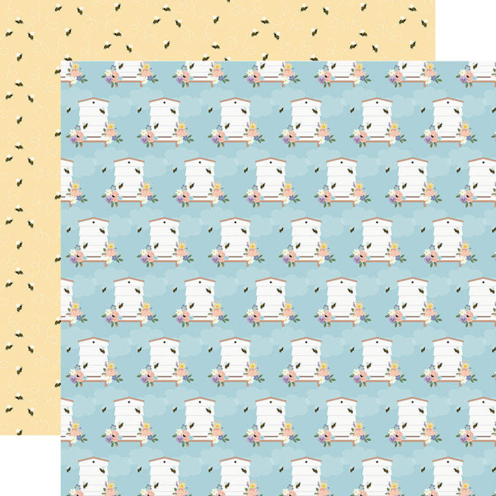 Papier imprimé 30,5 x 30,5 cm It's Spring Time - Busy Beehive - Echo Park - Rougier et Plé