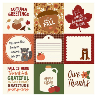 Papier imprimé 30,5 x 30,5 cm I love Fall - 4 x 4 Journaling Cards - Echo Park - Rougier et Plé