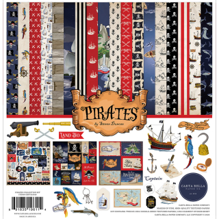 Set de papiers imprimés 30,5 x 30,5 cm Pirates - Collection Kit 13 pcs - Echo Park - Rougier et Plé