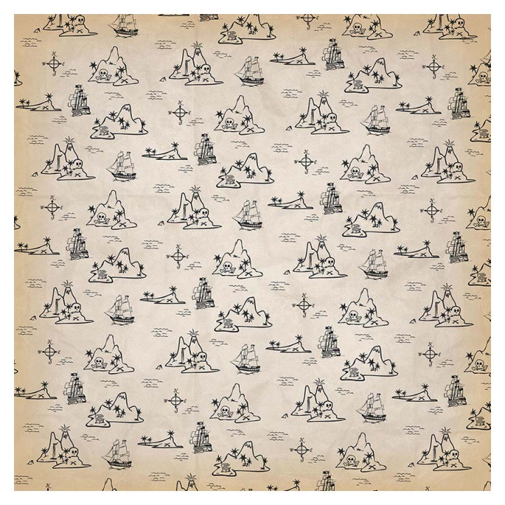 Papier imprimé 30,5 x 30,5 cm Pirates - Scallywag Stripes - Echo Park - Rougier et Plé