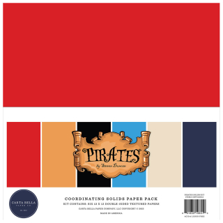 Set de papiers imprimés 30,5 x 30,5 cm Pirates - Solids Kit 6 pcs - Echo Park - Rougier et Plé