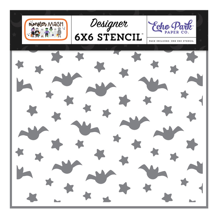 Pochoir 15 x 15 cm Freight Night Bats - Echo Park - Rougier et Plé