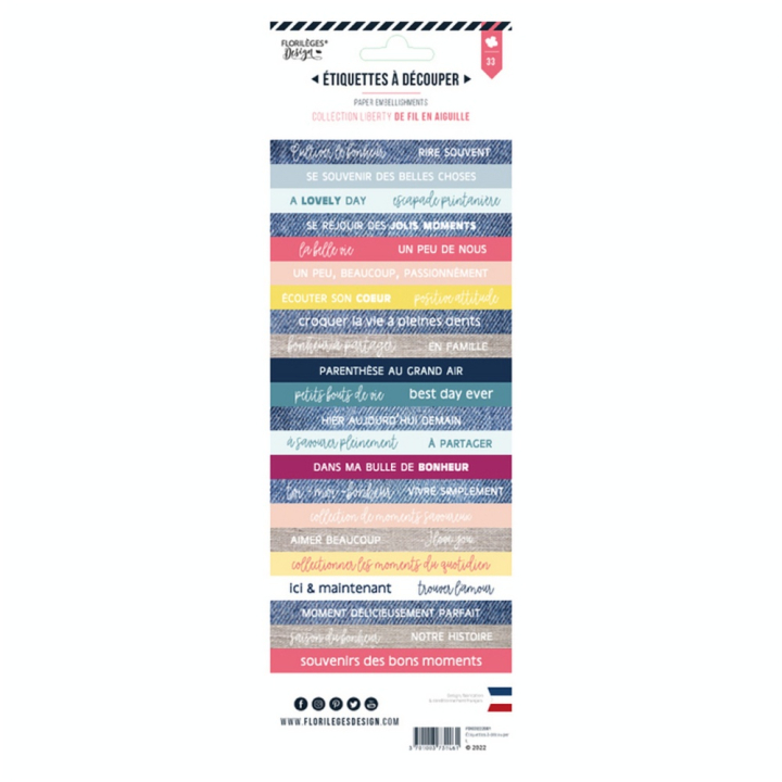 Étiquettes à découper De fil en aiguille - Bandes de mots - Florilèges Design - Rougier et Plé