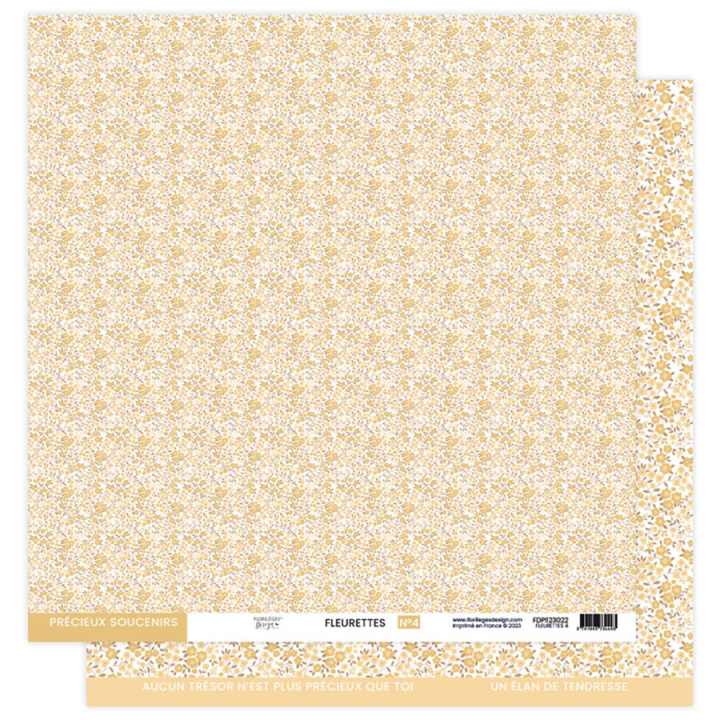Papier imprimé 30,5 x 30,5 cm 250 g/m² À petits pas - Fleurettes N°4 - Florilèges Design - Rougier et Plé
