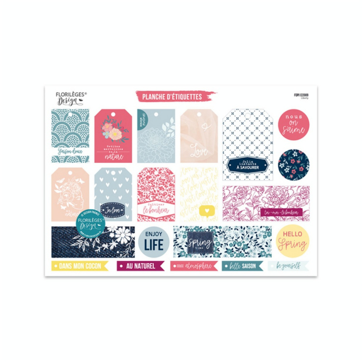 Kit de papiers imprimés 30,5 x 30,5 cm 250 g/m² Liberty 9 pcs - Florilèges Design - Rougier et Plé