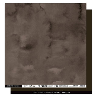 Papier imprimé uni 30,5 x 30,5 cm 250 g/m² Vue sur mer - N°36 Marron chocolat - Florilèges Design - Rougier et Plé
