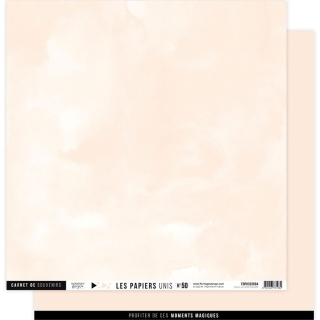 Papier imprimé uni 30,5 x 30,5 cm 250 g/m² Arizona - N°50 Rose poudré - Florilèges Design - Rougier et Plé