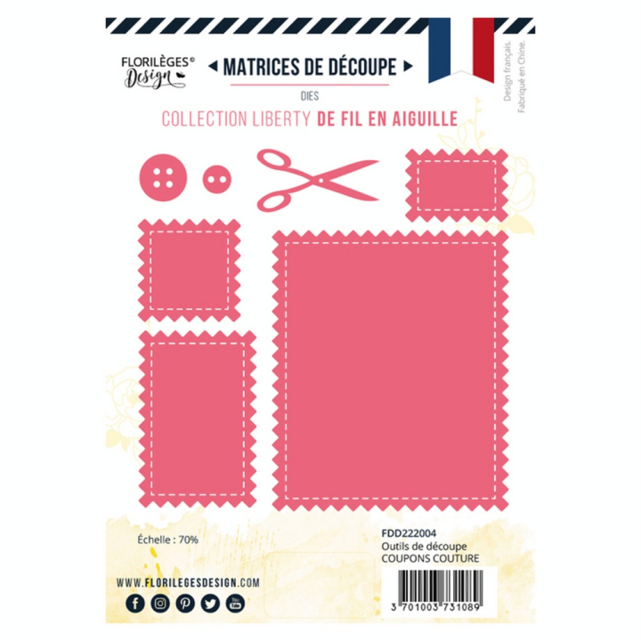 Matrice de découpe Die Coupons Couture - Florilèges Design - Rougier et Plé