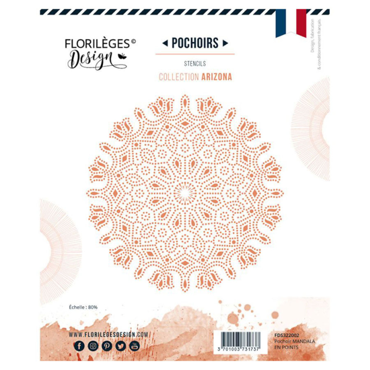 Pochoir 15 x 15 cm Mandala en points - Florilèges Design - Rougier et Plé