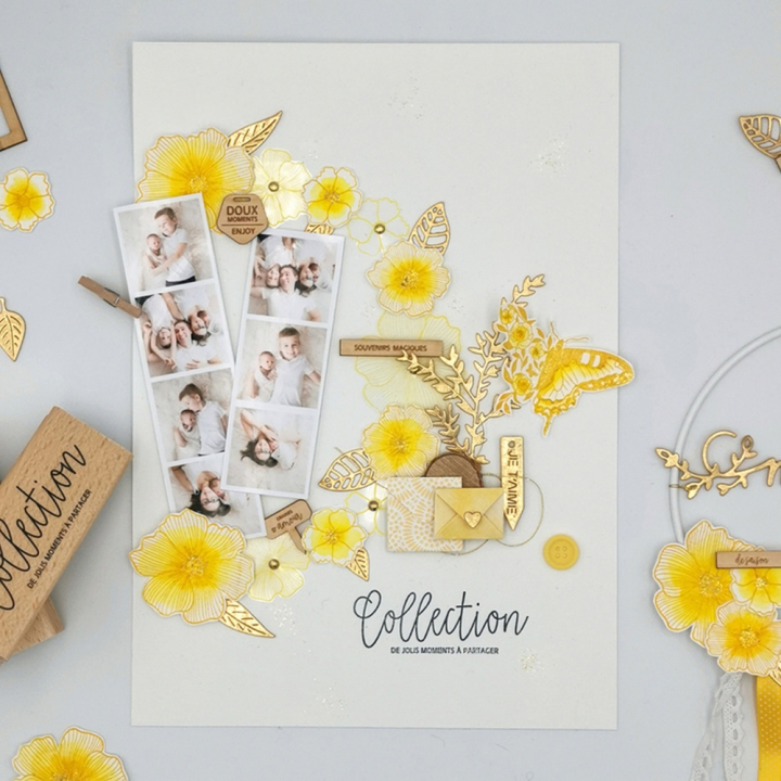 Tampon en bois Fleurs striées - Florilèges Design - Rougier et Plé