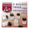 Godet en verre pour Aérographe A011 6 pcs - Prince August - Rougier et Plé