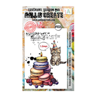 Tampons transparents N°1138 - Macaron mountain 3 pcs - AALL & CREATE - Rougier et Plé