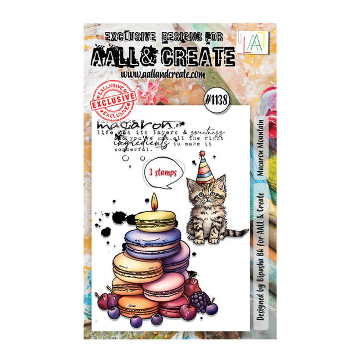 Tampons transparents N°1138 - Macaron mountain 3 pcs - AALL & CREATE - Rougier et Plé