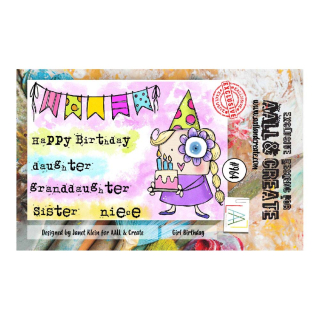 Tampons transparents N°964 Girl Birthday - AALL & CREATE - Rougier et Plé