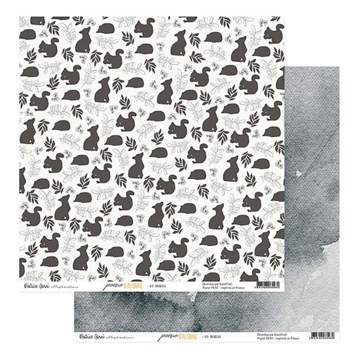 Papier imprimé 30,5 x 30,5 cm Poésie d'automne N°3 - Béatrice Garni - Rougier et Plé