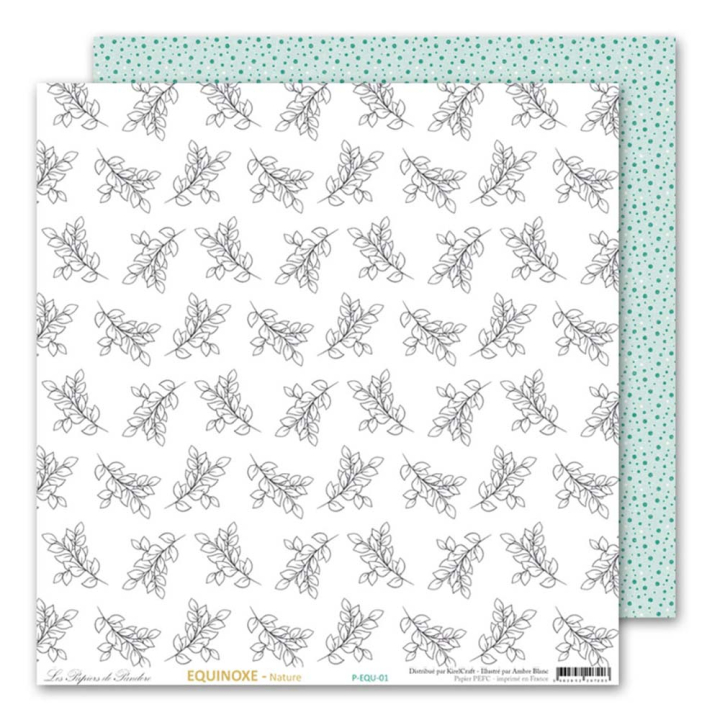 Papier imprimé 30,5 x 30,5 cm 170 g/m² Equinoxe - Nature - Les Papiers de Pandore - Rougier et Plé