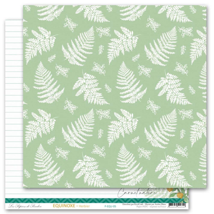 Papier imprimé 30,5 x 30,5 cm 170 g/m² Equinoxe - Herbier - Les Papiers de Pandore - Rougier et Plé