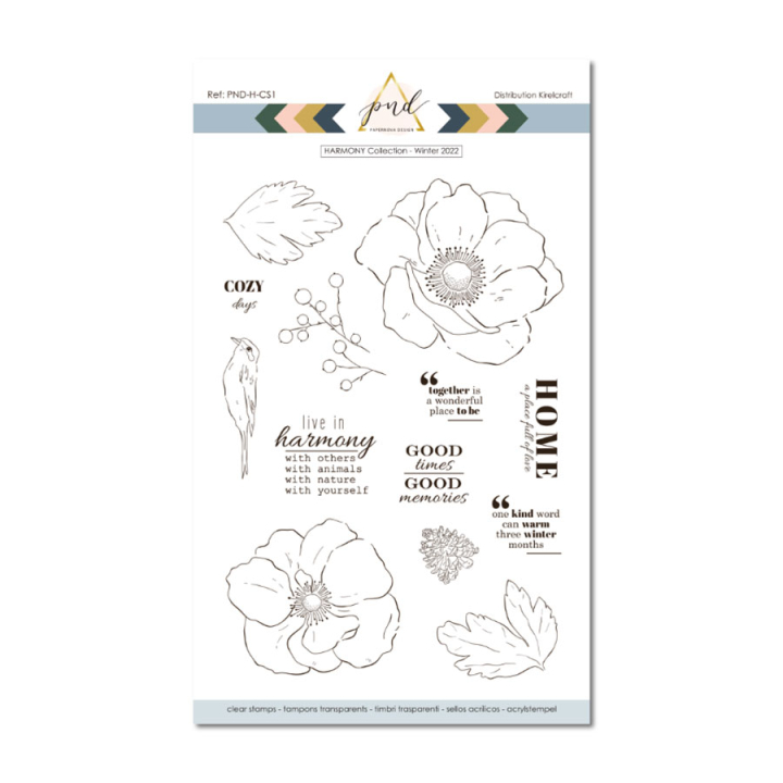 Tampons transparents Harmony - Anemones - Papernova Design - Rougier et Plé