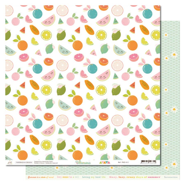 Papier imprimé 30,5 x 30,5 cm Vitamina N°2 - Papernova Design - Rougier et Plé