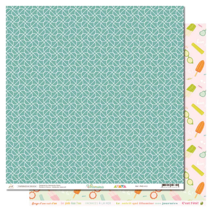 Papier imprimé 30,5 x 30,5 cm Vitamina N°3 - Papernova Design - Rougier et Plé